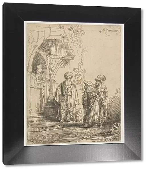 Three Oriental Figures (Jacob and Laban?), 1641. Creator: Rembrandt Harmensz van Rijn