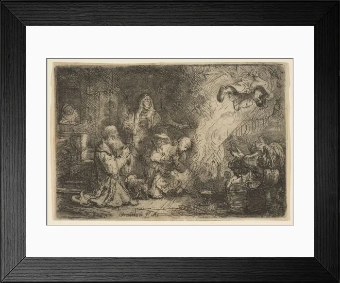 Framed Print : The Angel Departing from the Family of Tobias, 1641. Creator: Unknown Framed Print : The Angel Departing from the Family of Tobias, 1641. Creator: Unknown