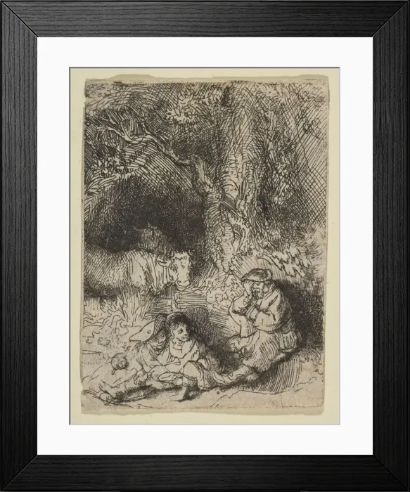 Framed Print : The Sleeping Herdsman, ca. 1644. Creator: Rembrandt Harmensz van Rijn Framed Print : The Sleeping Herdsman, ca. 1644. Creator: Rembrandt Harmensz van Rijn