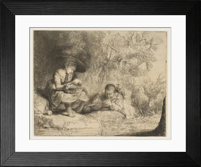 Framed Print : The Flute Player, 1642. Creator: Rembrandt Harmensz van Rijn Framed Print : The Flute Player, 1642. Creator: Rembrandt Harmensz van Rijn