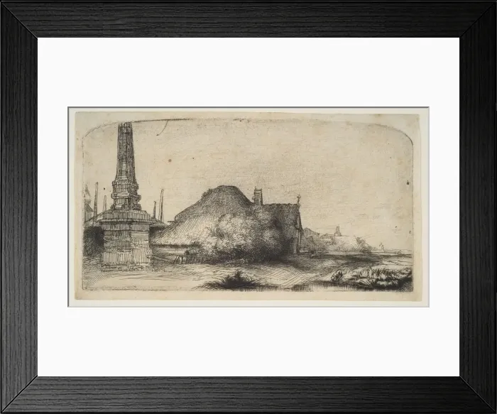 Framed Print : Cottage and Boundary Post on the Spaarndammerdijk ( L Obelisque ), ca. 1650 Framed Print : Cottage and Boundary Post on the Spaarndammerdijk ( L Obelisque ), ca. 1650