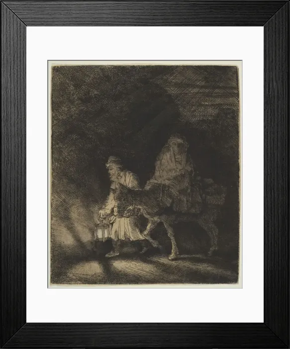 Framed Print : The Flight into Egypt: a Night Piece, 1651. Creator: Rembrandt Harmensz van Rijn Framed Print : The Flight into Egypt: a Night Piece, 1651. Creator: Rembrandt Harmensz van Rijn