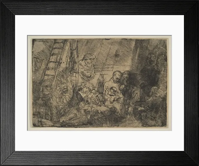 Framed Print : The Circumcision in the Stable, 1654. Creator: Rembrandt Harmensz van Rijn Framed Print : The Circumcision in the Stable, 1654. Creator: Rembrandt Harmensz van Rijn