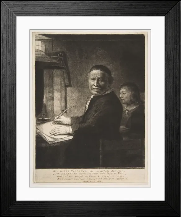 Framed Print : Lieven Willemsz van Coppenol with his Grandson, ca. 1658 Framed Print : Lieven Willemsz van Coppenol with his Grandson, ca. 1658
