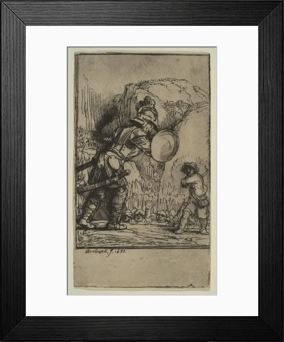 Framed Print : David and Goliath, 1655. Creator: Rembrandt Harmensz van Rijn Framed Print : David and Goliath, 1655. Creator: Rembrandt Harmensz van Rijn