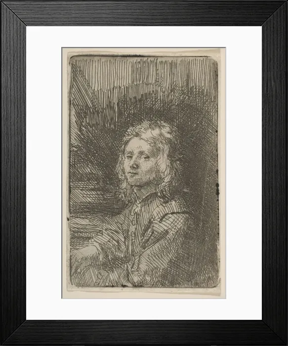 Framed Print : Young Man, Half-Length, 1620-69. Creator: Workshop of Rembrandt (Rembrandt van Rijn Framed Print : Young Man, Half-Length, 1620-69. Creator: Workshop of Rembrandt (Rembrandt van Rijn