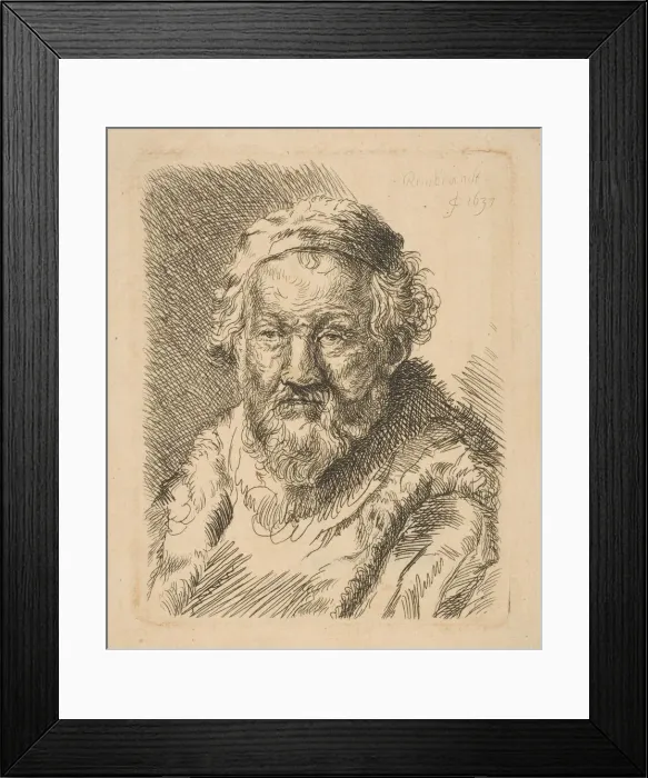 Framed Print : Bust of an Old Man in a Coat and Fur Collar (copy). n. d. Creator
