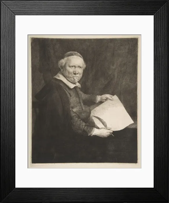 Framed Print : Portrait of Lieven Willemsz van Coppenol, Writing Master (the larger plate), 1658 Framed Print : Portrait of Lieven Willemsz van Coppenol, Writing Master (the larger plate), 1658