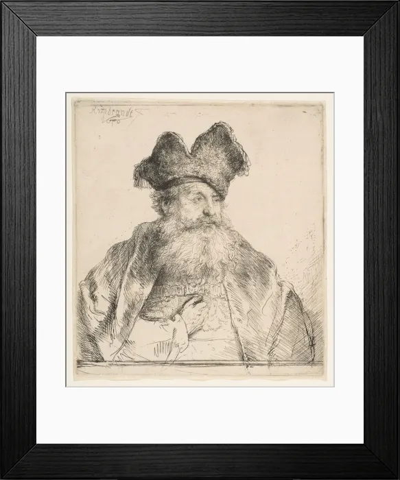 Framed Print : Old Man with Divided Fur Cap, 1640. Creator: Rembrandt Harmensz van Rijn Framed Print : Old Man with Divided Fur Cap, 1640. Creator: Rembrandt Harmensz van Rijn