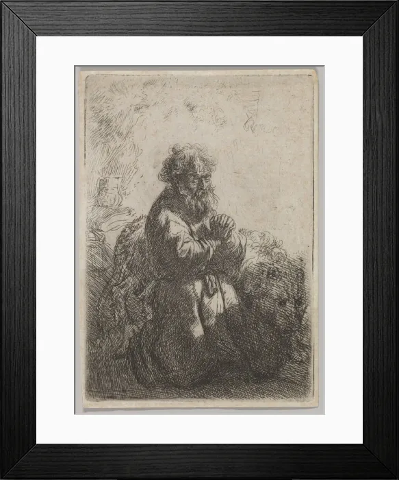 Framed Print : St. Jerome in Prayer, 1635. Creator: Rembrandt Harmensz van Rijn