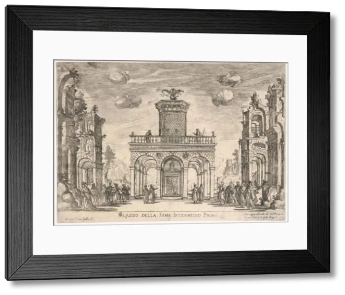 Framed Print : First interlude: palace of fame (Intermedio sesto: palazzo della fama)