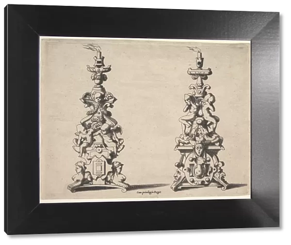 Two candlestick designs, ca. 1550-60. Creator: Rene Boyvin