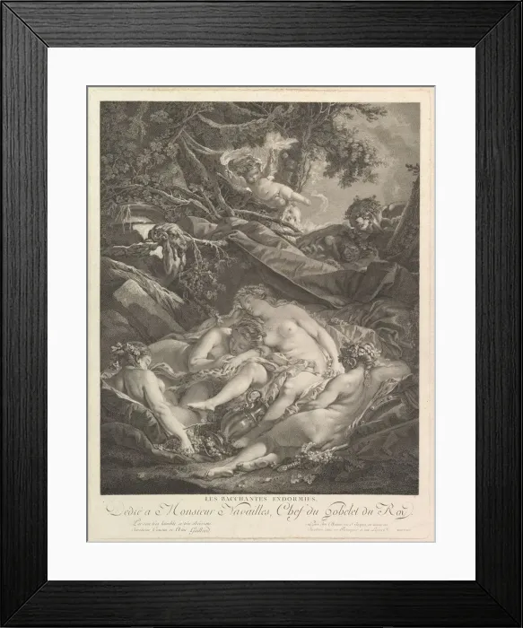 Framed Print : Les Bacchantes Endormies (The Sleeping Bacchantes), 18th century. Creator: Rene Gaillard Framed Print : Les Bacchantes Endormies (The Sleeping Bacchantes), 18th century. Creator: Rene Gaillard