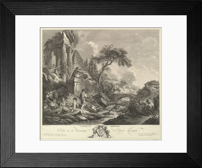 Framed Print : Le Moineau Apprivoise(The Tame Sparrow), 18th century. Creator: Rene Gaillard Framed Print : Le Moineau Apprivoise(The Tame Sparrow), 18th century. Creator: Rene Gaillard