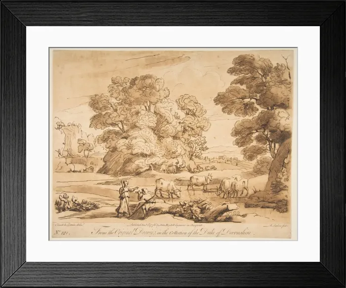Framed Print : Landscape with Shepherd and Shepherdess, 1776. Creator: Richard Earlom Framed Print : Landscape with Shepherd and Shepherdess, 1776. Creator: Richard Earlom