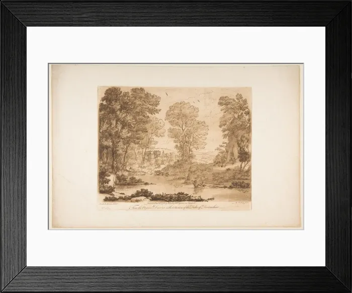 Framed Print : Landscape with Cupid and Psyche, 1776. Creator: Richard Earlom Framed Print : Landscape with Cupid and Psyche, 1776. Creator: Richard Earlom