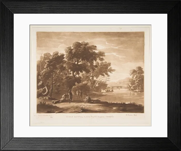 Framed Print : Landscape with Figures, 1774. Creator: Richard Earlom Framed Print : Landscape with Figures, 1774. Creator: Richard Earlom