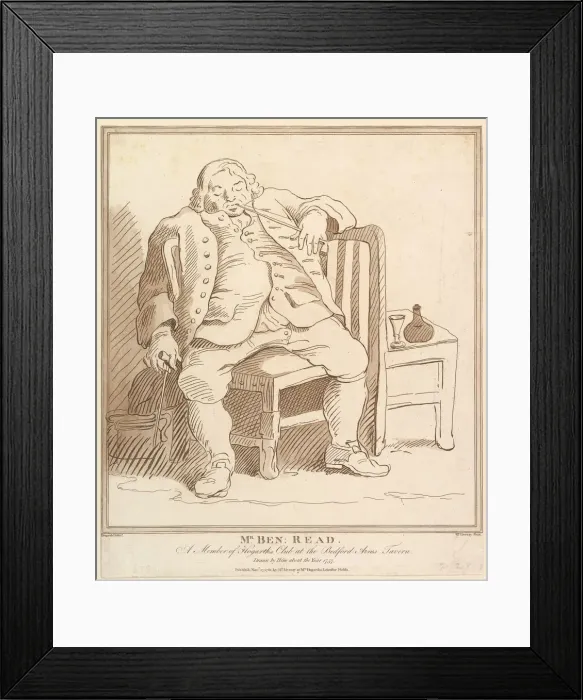 Framed Print : Mr. Ben: Read, A Member of Hogarths Club at the Bedford Arms Tavern, Drawn b Framed Print : Mr. Ben: Read, A Member of Hogarths Club at the Bedford Arms Tavern, Drawn b