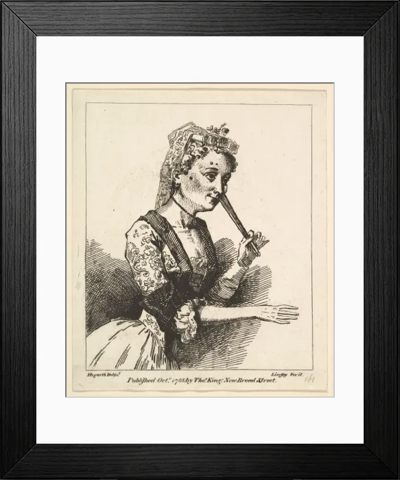 Framed Print : Surprised Woman from Hogarths Morning, October 1788 Framed Print : Surprised Woman from Hogarths Morning, October 1788