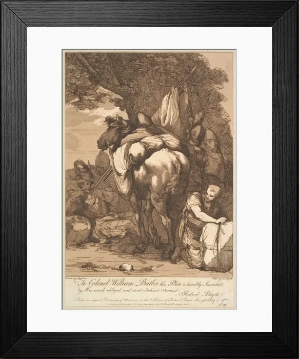 Framed Print : Packhorse with Soldiers, June 23, 1784. Creator: Robert Blyth Framed Print : Packhorse with Soldiers, June 23, 1784. Creator: Robert Blyth