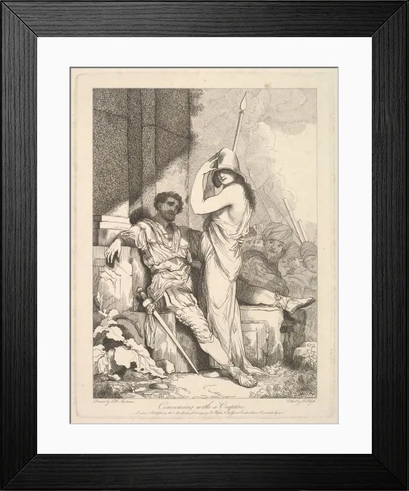 Framed Print : Conversing with a Captive, November 15, 1779. Creator: Robert Blyth Framed Print : Conversing with a Captive, November 15, 1779. Creator: Robert Blyth