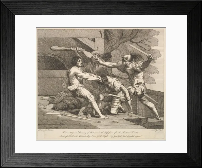 Framed Print : Storming a Banditti Stronghold, May 1, 1782. Creator: Robert Blyth Framed Print : Storming a Banditti Stronghold, May 1, 1782. Creator: Robert Blyth