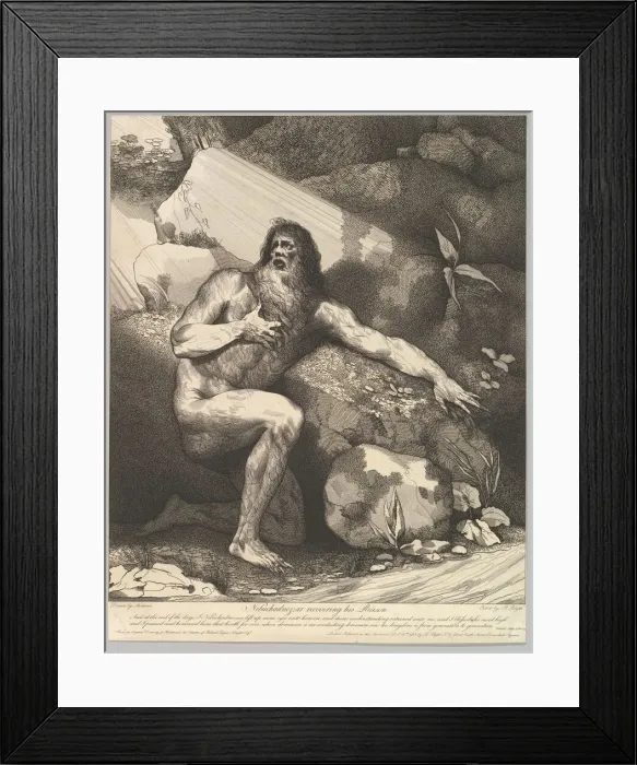 Framed Print : Nebuchadnezzar Recovering His Reason, October 20, 1782. Creator: Robert Blyth Framed Print : Nebuchadnezzar Recovering His Reason, October 20, 1782. Creator: Robert Blyth