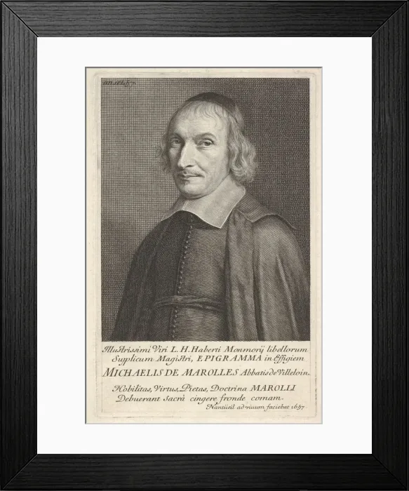 Framed Print : Michel de Marolles, 1657. Creator: Robert Nanteuil Framed Print : Michel de Marolles, 1657. Creator: Robert Nanteuil