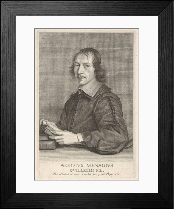 Framed Print : Gilles Menage, ca. 1652. Creator: Robert Nanteuil Framed Print : Gilles Menage, ca. 1652. Creator: Robert Nanteuil