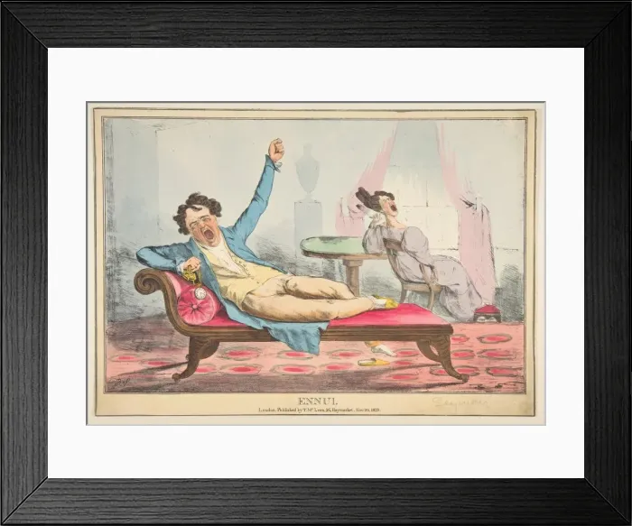 Framed Print : Ennui, November 20, 1829. Creator: Robert Seymour Framed Print : Ennui, November 20, 1829. Creator: Robert Seymour