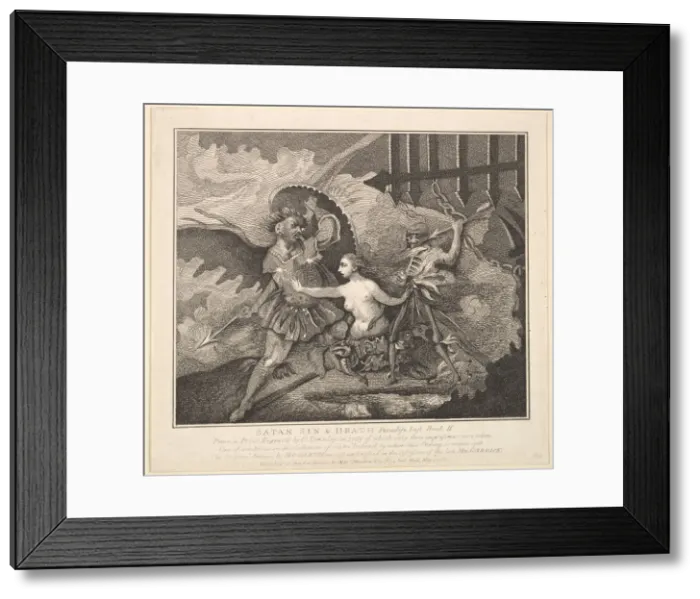 Framed Print : Satan, Sin and Death (Paradise Lost, Book II), May 1, 1788. Creator: Samuel Ireland Framed Print : Satan, Sin and Death (Paradise Lost, Book II), May 1, 1788. Creator: Samuel Ireland