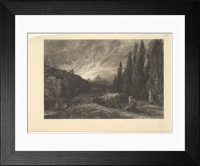 Framed Print : The Early Ploughman, 1861. Creator: Samuel Palmer Framed Print : The Early Ploughman, 1861. Creator: Samuel Palmer