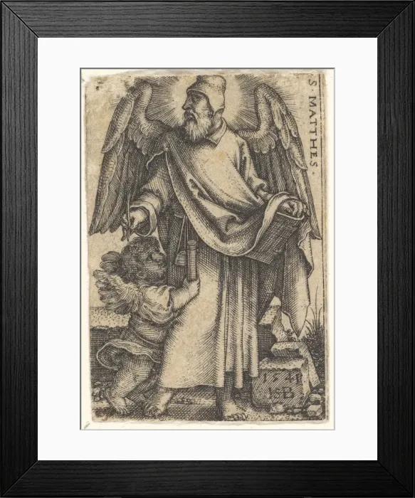 Framed Print : Plate 1: Saint Matthew with his head turned in profile to the left Framed Print : Plate 1: Saint Matthew with his head turned in profile to the left