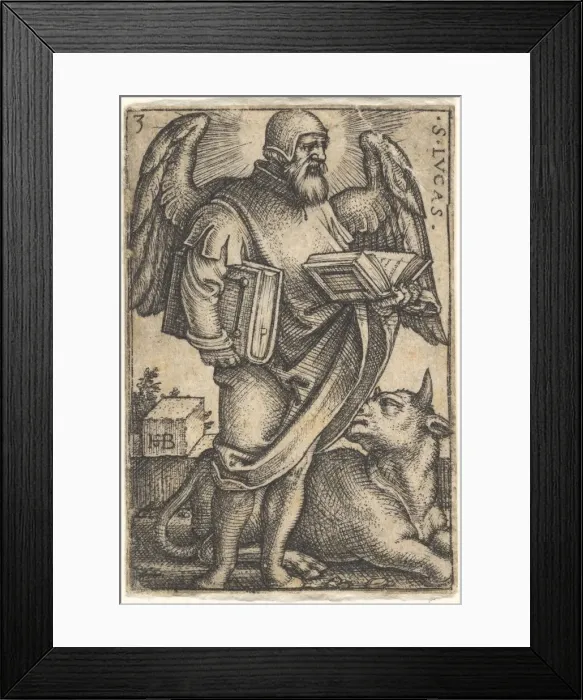 Framed Print : Plate 3: Saint Luke with his head turned in profile to the right, a book in each hand Framed Print : Plate 3: Saint Luke with his head turned in profile to the right, a book in each hand