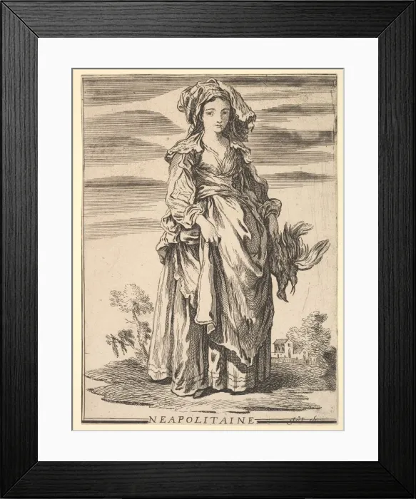 Framed Print : Reverse copy of Neapolitaine, from Recueil de diverses fig Framed Print : Reverse copy of Neapolitaine, from Recueil de diverses fig