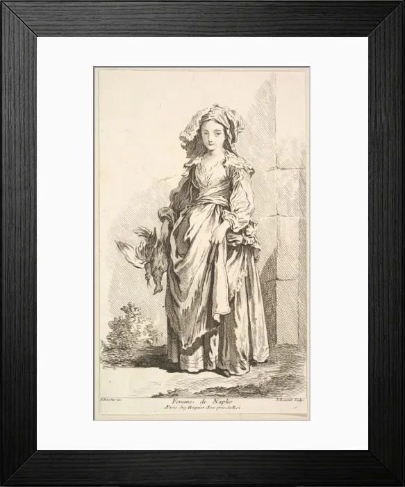 Framed Print : Femme de Naples, from Recueil de diverses fig. res etrangeres Inventees par F Framed Print : Femme de Naples, from Recueil de diverses fig. res etrangeres Inventees par F