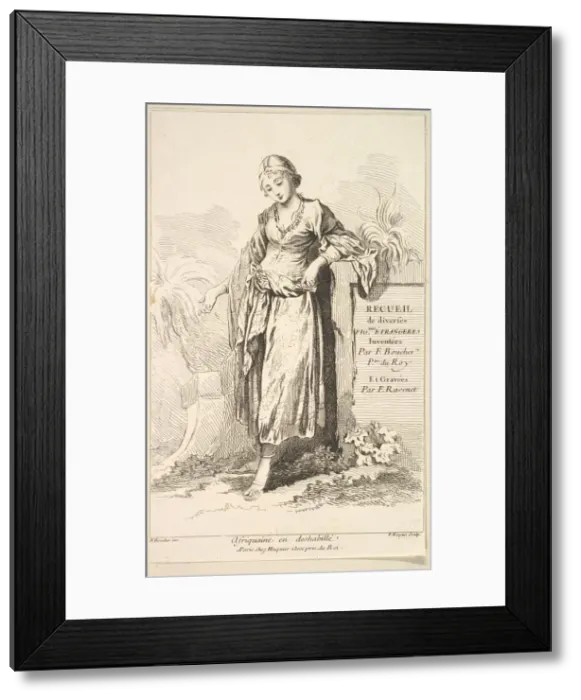 Framed Print : Afriquaine en deshabille, from Recueil de diverses fig Framed Print : Afriquaine en deshabille, from Recueil de diverses fig