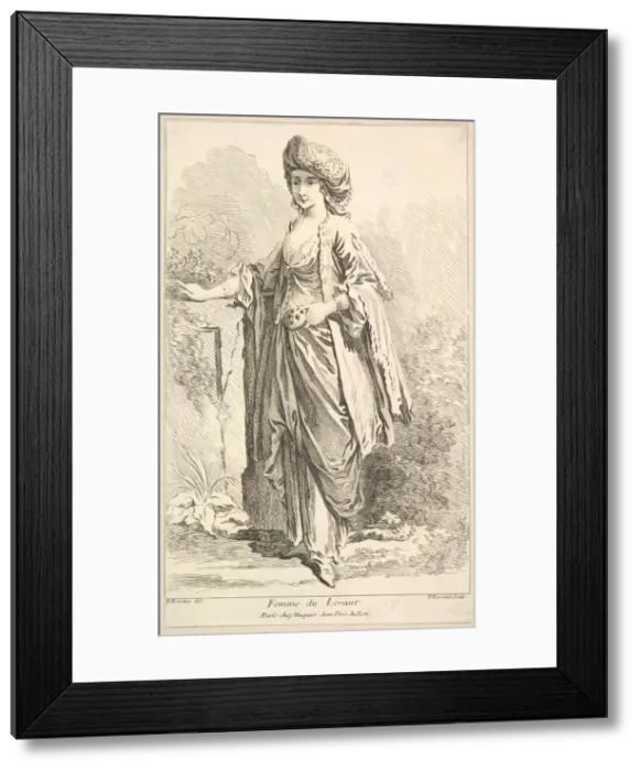 Framed Print : Femme du Levant, from Recueil de diverses fig. res etrangeres Inventees par F Framed Print : Femme du Levant, from Recueil de diverses fig. res etrangeres Inventees par F