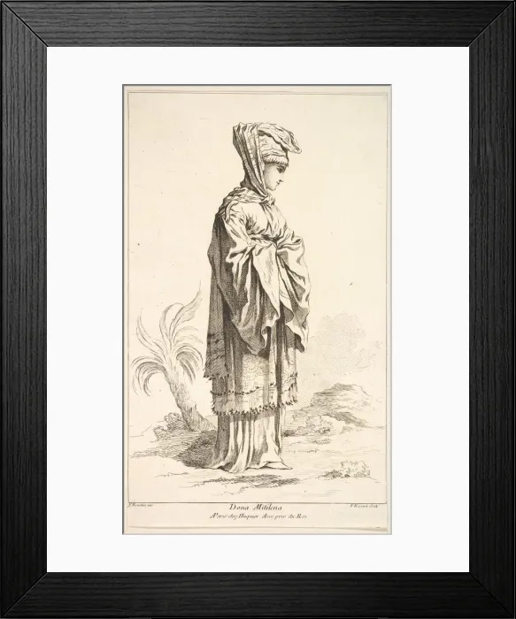 Framed Print : Dona Mitilena, from Recueil de diverses fig. res etrangeres Inventees par F Framed Print : Dona Mitilena, from Recueil de diverses fig. res etrangeres Inventees par F