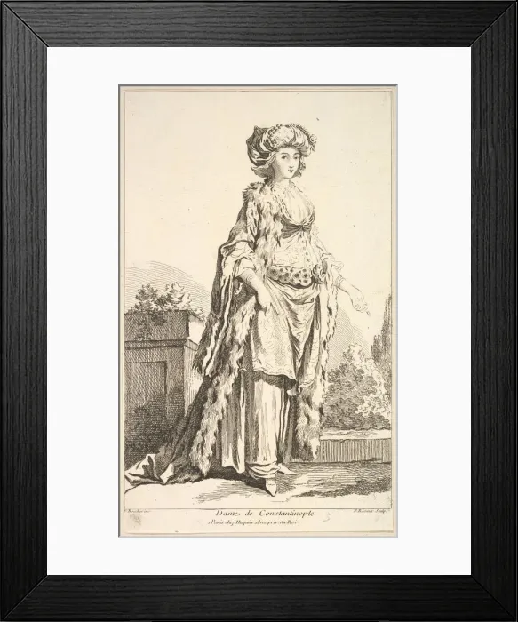 Framed Print : Dame de Constantinople, from Recueil de diverses fig. res etrangeres Inventé