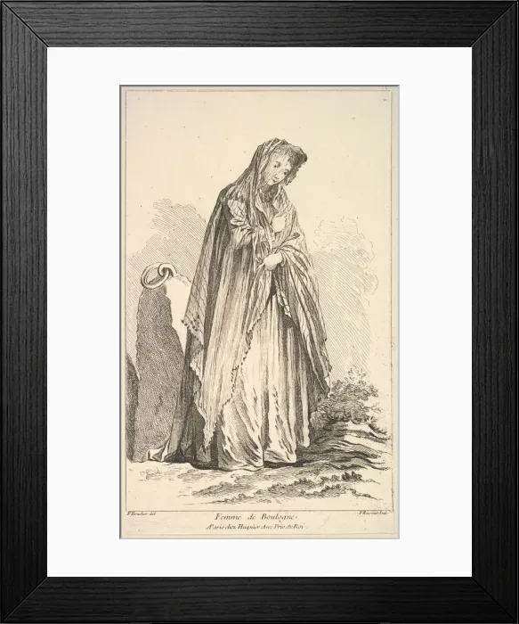 Framed Print : Femme de Boulogne, from Recueil de diverses fig. res etrangeres Inventees par F Framed Print : Femme de Boulogne, from Recueil de diverses fig. res etrangeres Inventees par F