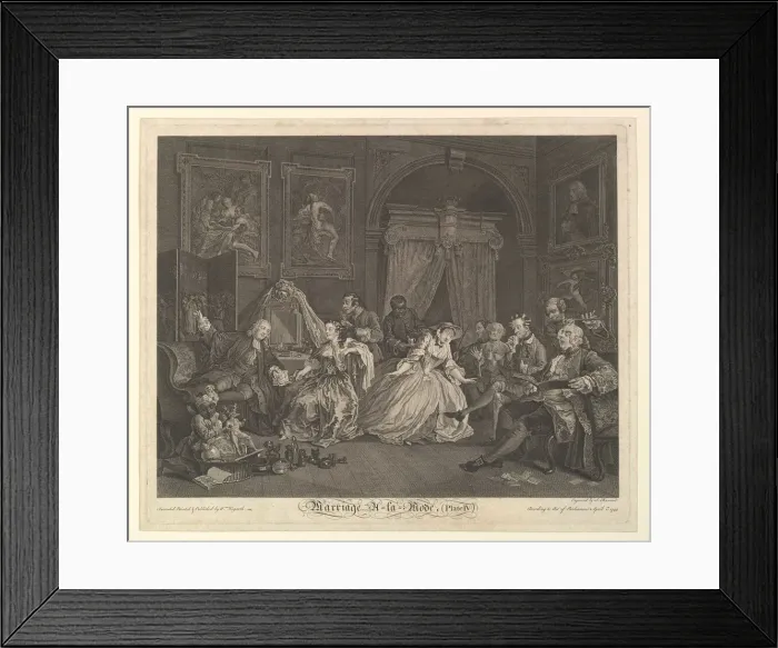 Framed Print : Marriage A-la-Mode, Plate IV, April 1, 1745. Creator: Simon Francois Ravenet Framed Print : Marriage A-la-Mode, Plate IV, April 1, 1745. Creator: Simon Francois Ravenet
