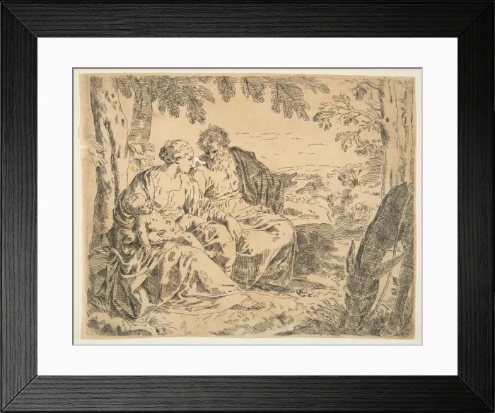 Framed Print : Rest on the flight into Egypt, Mary holding the infant Christ while St... ca Framed Print : Rest on the flight into Egypt, Mary holding the infant Christ while St... ca