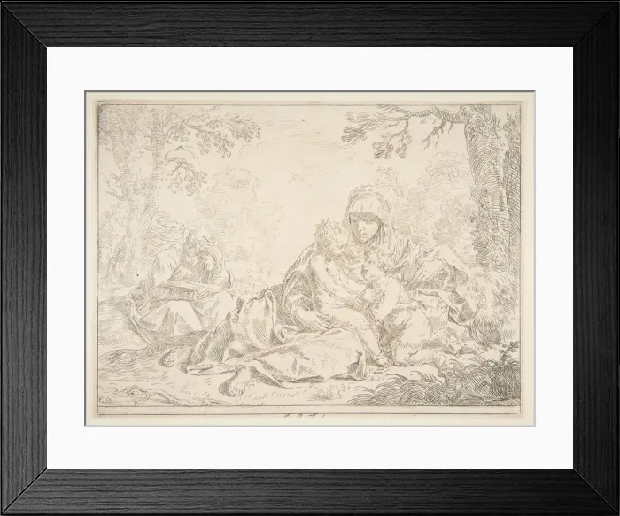 Framed Print : Holy Family with Saint John the Baptist, ca. 1637-1640. Creator: Simone Cantarini Framed Print : Holy Family with Saint John the Baptist, ca. 1637-1640. Creator: Simone Cantarini