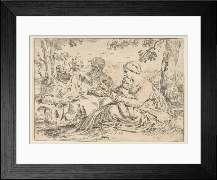 Framed Print : Holy Family with Saint Elizabeth and Saint John the Baptist, copy in reverse a... ca Framed Print : Holy Family with Saint Elizabeth and Saint John the Baptist, copy in reverse a... ca