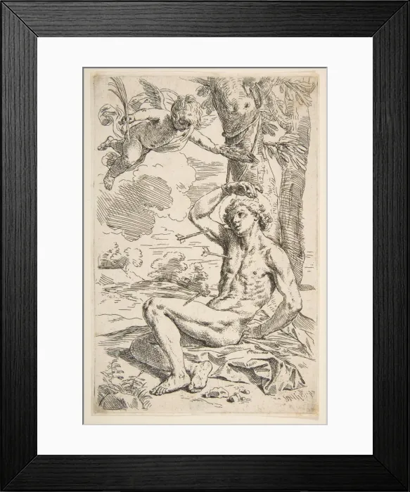 Framed Print : Saint Sebastian pierced with arrows and tied to a tree, ca. 1639 Framed Print : Saint Sebastian pierced with arrows and tied to a tree, ca. 1639