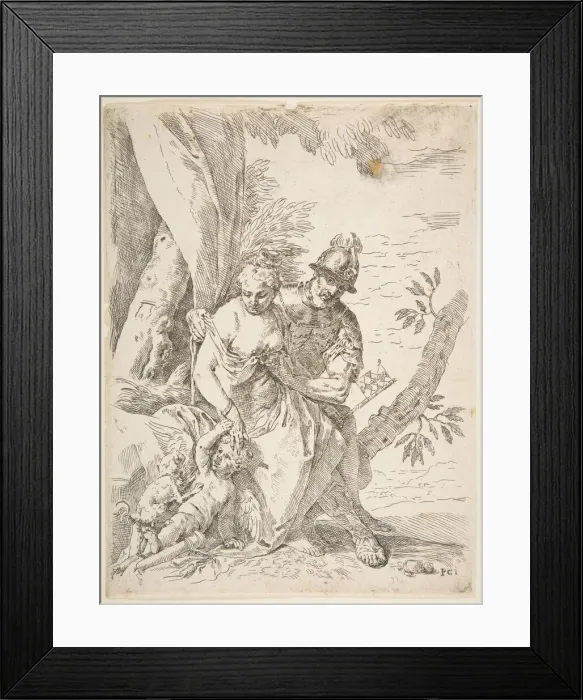 Framed Print : Mars, Venus, and Cupid, ca. 1637-1639. Creator: Simone Cantarini Framed Print : Mars, Venus, and Cupid, ca. 1637-1639. Creator: Simone Cantarini