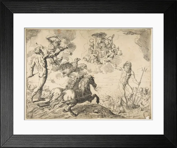 Framed Print : Jupiter, Neptune, and Pluto offering their crowns to the arms of Cardinal Borghese Framed Print : Jupiter, Neptune, and Pluto offering their crowns to the arms of Cardinal Borghese