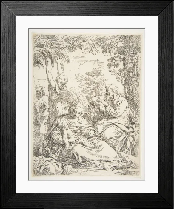 Framed Print : The Holy Family resting on their flight into Egypt, ca. 1637-1639 Framed Print : The Holy Family resting on their flight into Egypt, ca. 1637-1639