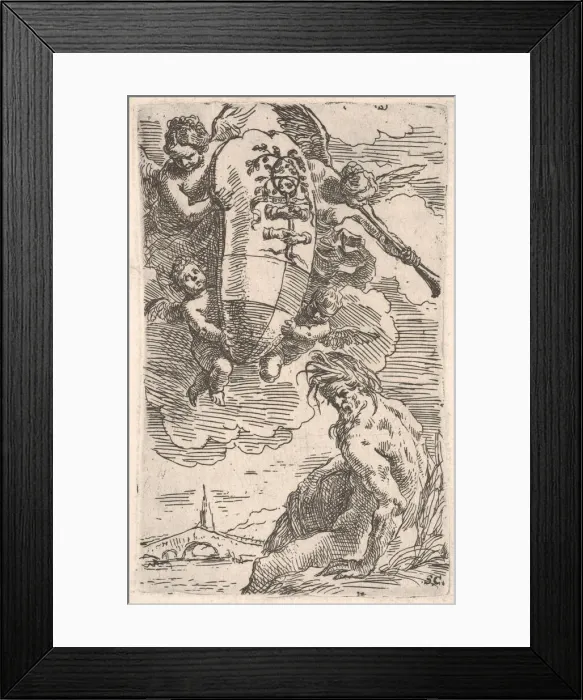 Framed Print : Allegory of the Foglia River and the city of Pesaros coat of arms Framed Print : Allegory of the Foglia River and the city of Pesaros coat of arms